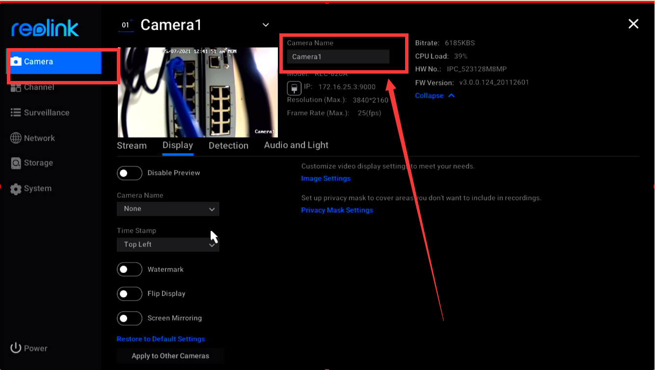 How to Modify Camera's Name on POE NVR(New UI) – Reolink Support